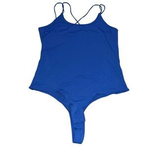 Vero Moda‎ Bright Blue Spaghetti Strap Bodysuit - Size Small